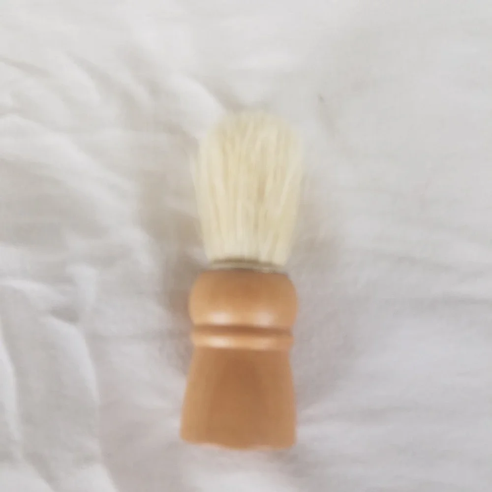 Shaving Brush Mens Tan new Wood Handle Traditional natural/syn bristles